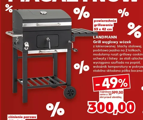 Grill węglowy wózek Landmann promocja w Kaufland