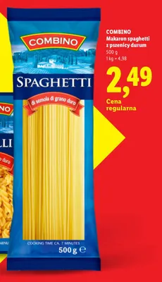 Makaron spaghetti Combino z pszenicy durum promocja w Lidl
