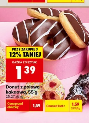 Donut z polewą kakaową promocja w Biedronka