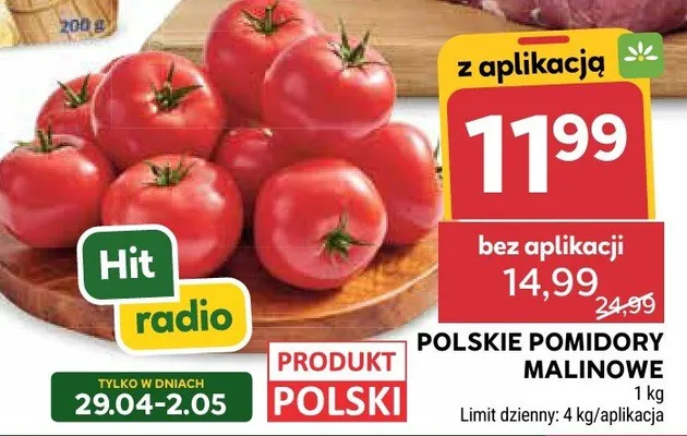 Pomidory malinowe polskie promocja w Stokrotka