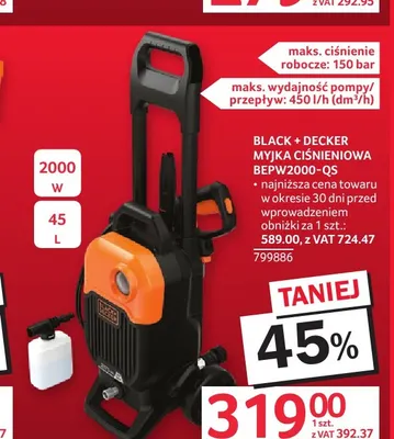 Myjka ciśnieniowa BEPW2000-QS Black + Decker promocja w Selgros