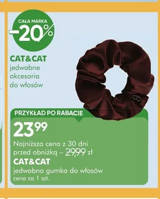 Jedwabna gumka do włosów Cat&Cat promocja w Super-Pharm