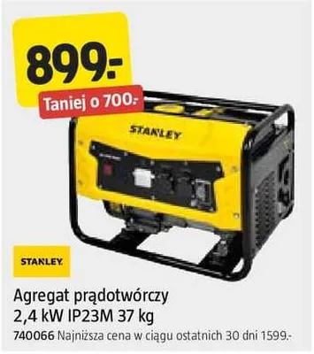Agregat prądotwórczy Stanley 2,4kW IP23m 37kg promocja w Jula