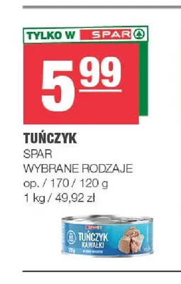 Tuńczyk w kawałkach SPAR promocja w SPAR