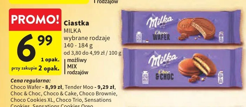 Ciastka Milka Sensations Cookies Oreo Creme promocja w Intermarche