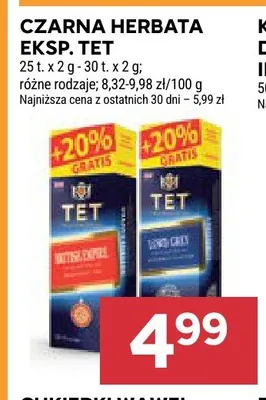 Czarna herbata ekspresowa TET British Empire promocja w Stokrotka