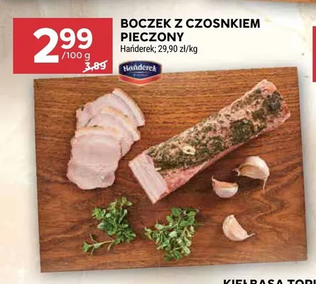 Boczek z czosnkiem pieczony Hańderek promocja w Stokrotka