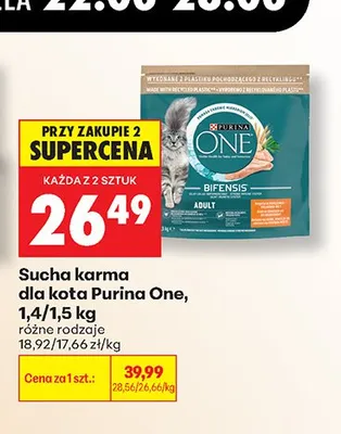 Sucha karma dla kota Purina One Bifensis Adult promocja w Biedronka