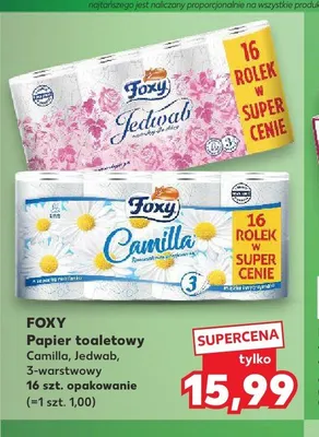 Papier toaletowy Foxy Jedwab 3-warstwowy promocja w Kaufland