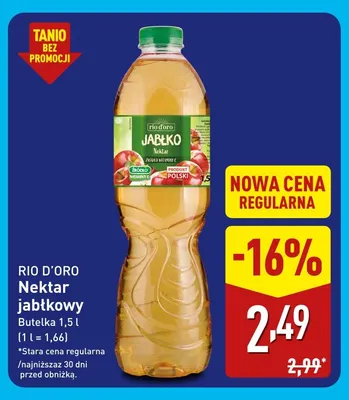 Nektar jabłkowy Rio D'oro promocja w Aldi