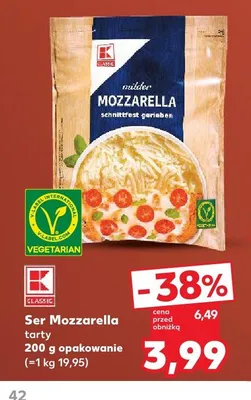 Ser Mozzarella tarty K-Classic promocja w Kaufland