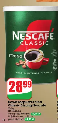 Kawa rozpuszczalna Classic Strong Nescafé promocja w Dino