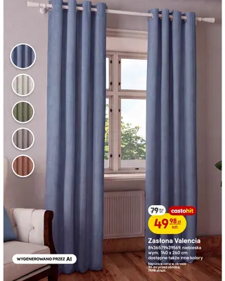 Zasłona Valencia 140x260 cm promocja w Castorama