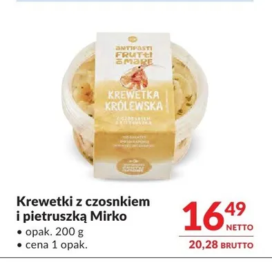 Krewetki z czosnkiem i pietruszką Mirko promocja w Makro