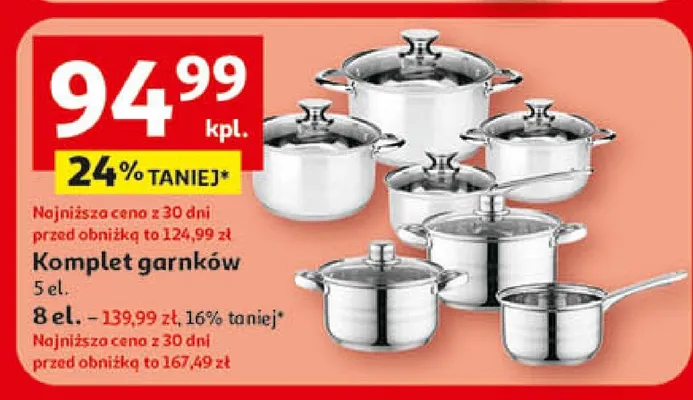 Komplet garnków 8 el. promocja w Auchan