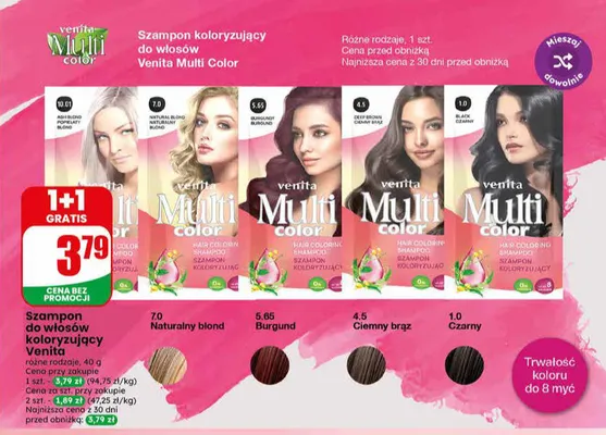 Szampon koloryzujący do włosów Venita Multi Color 5.65 Burgund promocja w Dino