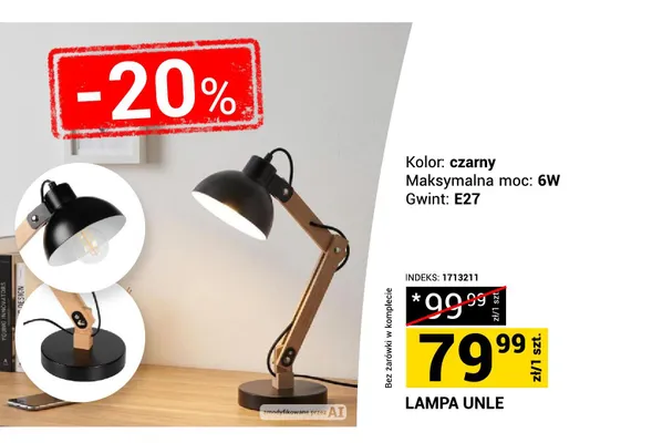 Lampa Unle promocja w Merkury Market