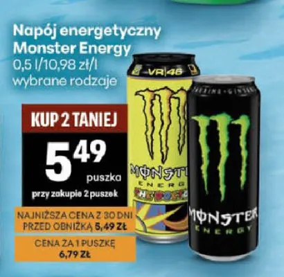 Napój energetyczny Monster Energy Original promocja w Delikatesy Centrum