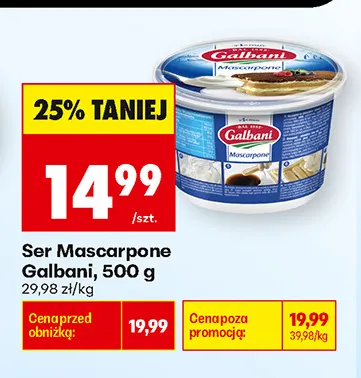 Ser Mascarpone Galbani promocja w Biedronka