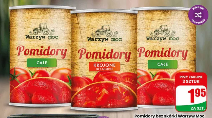 Pomidory całe Warzyw Moc promocja w Dino
