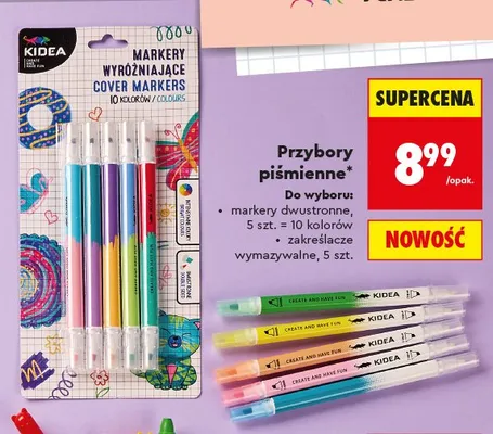 Zakreślacze wymazywalne Kidea promocja w Biedronka