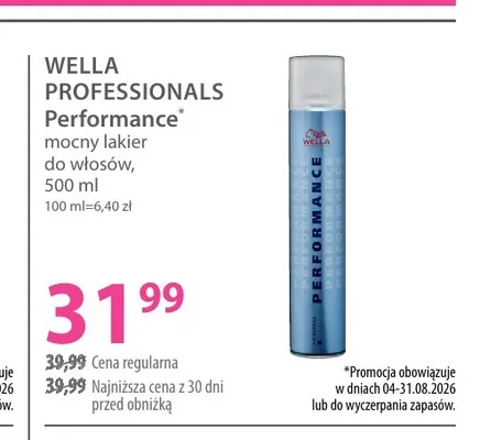 Mocny lakier do włosów Wella Professionals Performance promocja w Hebe