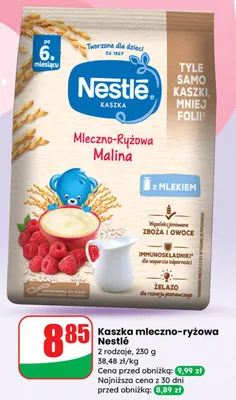 Kaszka mleczno-ryżowa, 2 rodzaje promocja w Dino