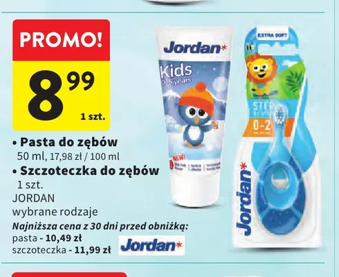 Pasta do zębów dla dzieci Jordan Kids promocja w Intermarche