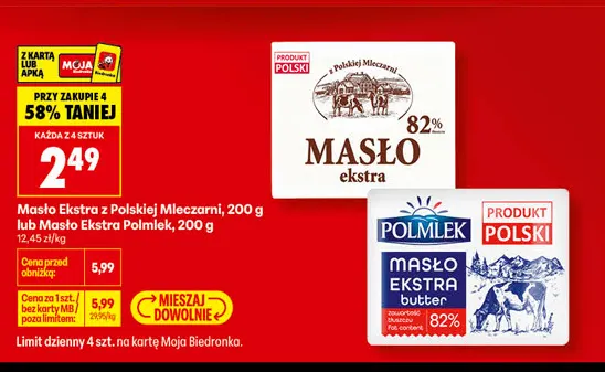 Masło ekstra Polmlek promocja w Biedronka