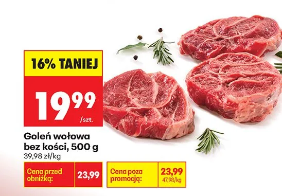 Goleń wołowa bez kości promocja w Biedronka