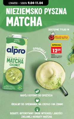 Napój kokosowo-sojowy matcha promocja w Biedronka