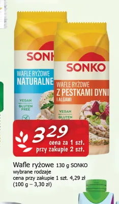 Wafle ryżowe Sonko promocja w CEZAR Delikatesy