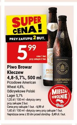 Piwo Browar Kleczew Odkrywkowe Polski Lager 5.7% promocja w Twój Market