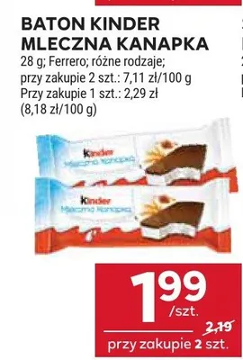 Baton mleczna kanapka promocja w Stokrotka