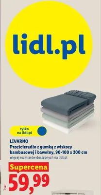 Prześcieradło z gumką z wiskozy bambusowej i bawełny, 90-100 x 200 cm promocja w Lidl