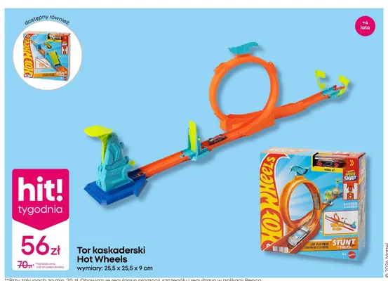Tor kaskaderski Hot Wheels 25,5x25,5x9cm promocja w Pepco