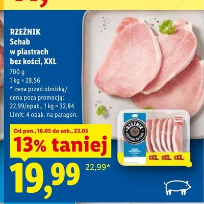Schab w plastrach bez kości XXL Rzeźnik promocja w Lidl
