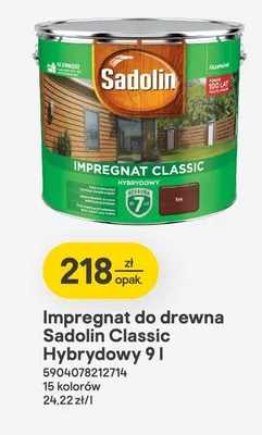Impregnat do drewna Sadolin Classic Hybrydowy promocja w Castorama