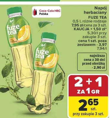 Napój herbaciany różne rodzaje KAUCJA + 0,50 zł promocja w Carrefour Market