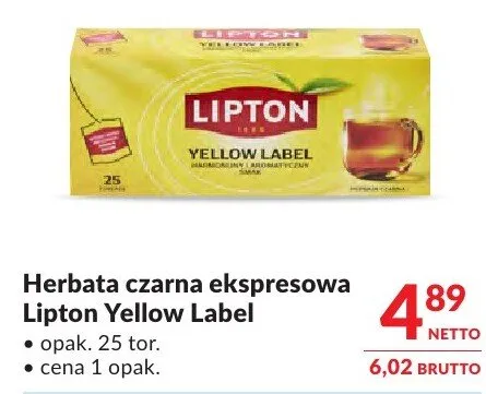 Herbata czarna ekspresowa Lipton Yellow Label promocja w Makro