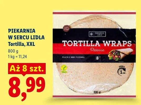 Tortilla XXL pszenna Piekarnia w Sercu Lidla promocja w Lidl