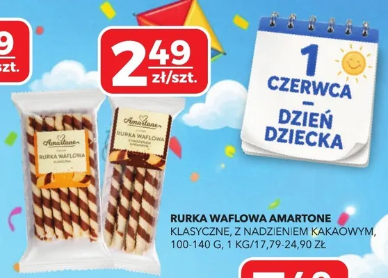 Rurka waflowa Amartone z nadzieniem kakaowym promocja w Top Market