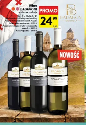 Wino białe półsłodkie Badagoni Alazani Valley promocja w Intermarche
