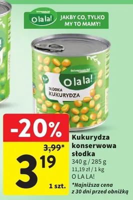 Kukurydza konserwowa słodka promocja w Intermarche
