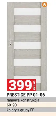 Drzwi PRESTIGE PP 01-06 ramowa konstrukcja 60-90 kolory z grupy FF promocja w Merkury Market