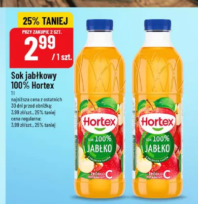 Sok jabłkowy Hortex 100% promocja w POLOmarket