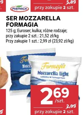 Ser mozzarella Formagia promocja w Stokrotka