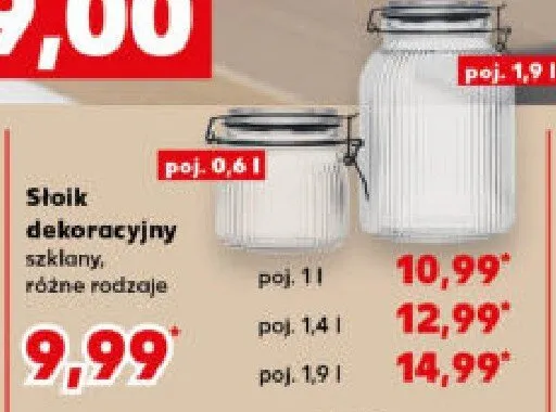 Słoik dekoracyjny szklany, różne rodzaje promocja w Kaufland