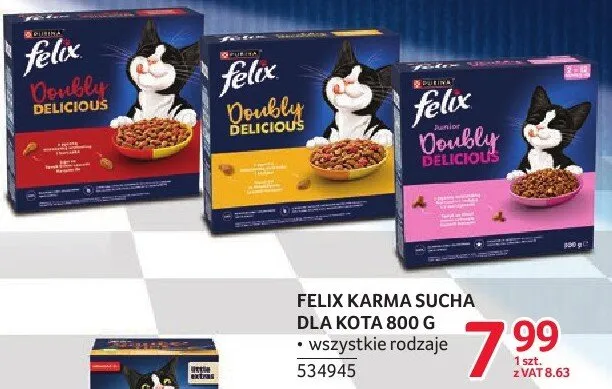 Karma sucha dla kota Felix 800 g - wszystkie rodzaje promocja w Selgros