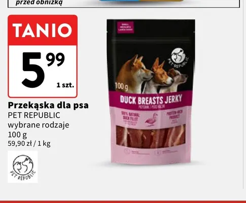 Przekąska dla psa Pet Republic Duck Breasts Jerky promocja w Intermarche